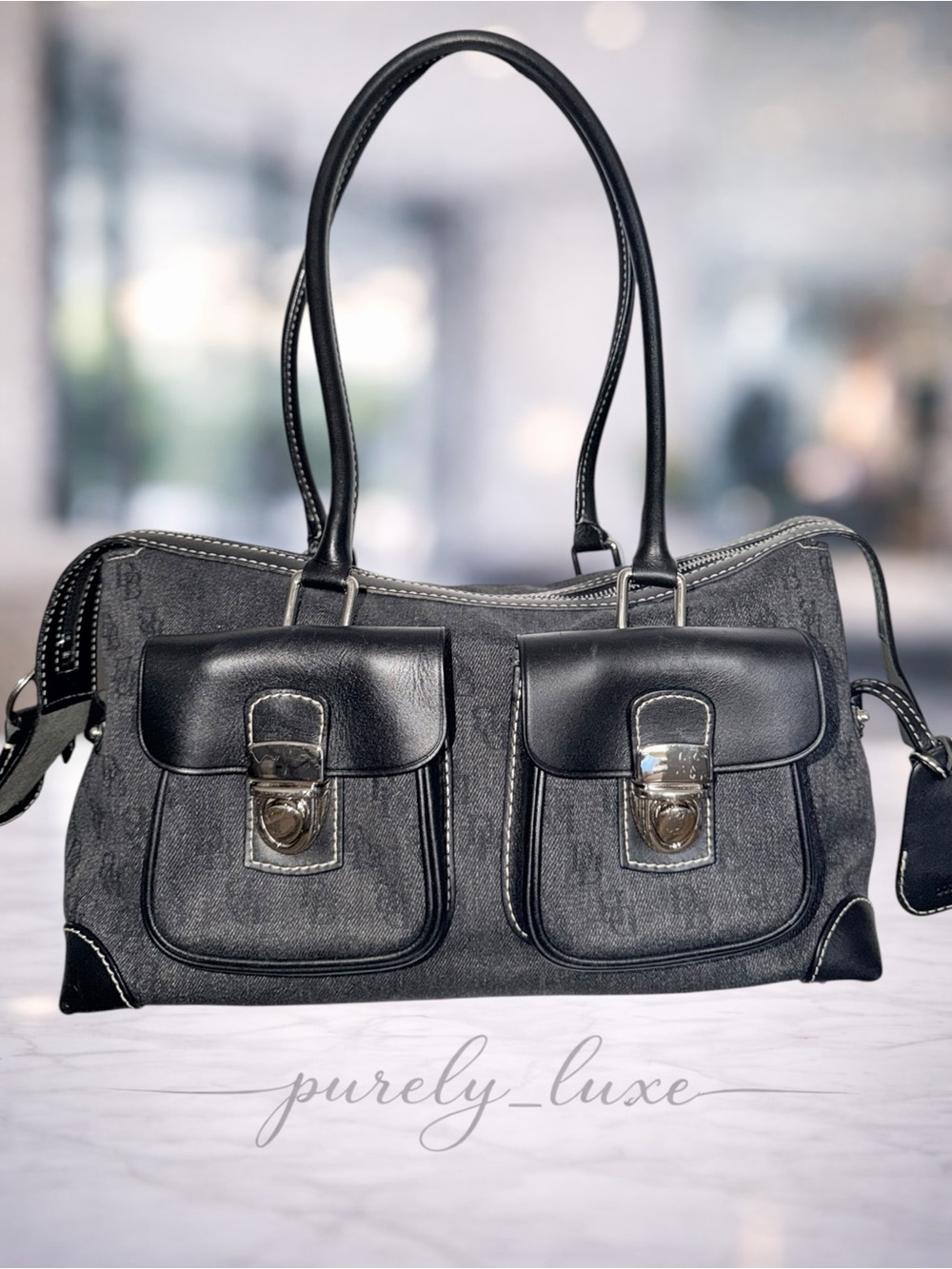 Dooney & Bourke Denim Two-Pocket Shoulder Bag